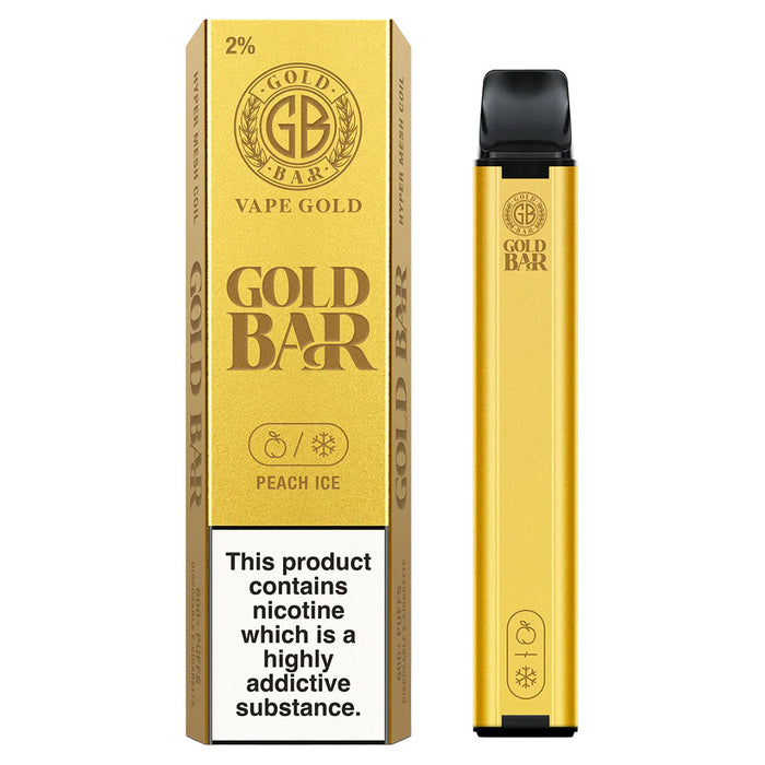 Gold Bar Disposable Vape  Vape Gold Peach Ice 20mg 