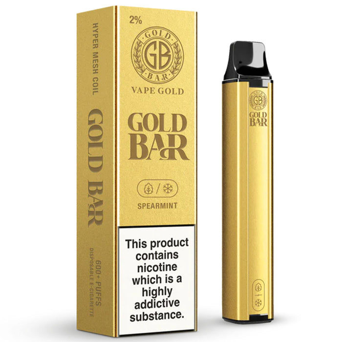 Gold Bar Disposable Vape  Vape Gold Spearmint 20mg 