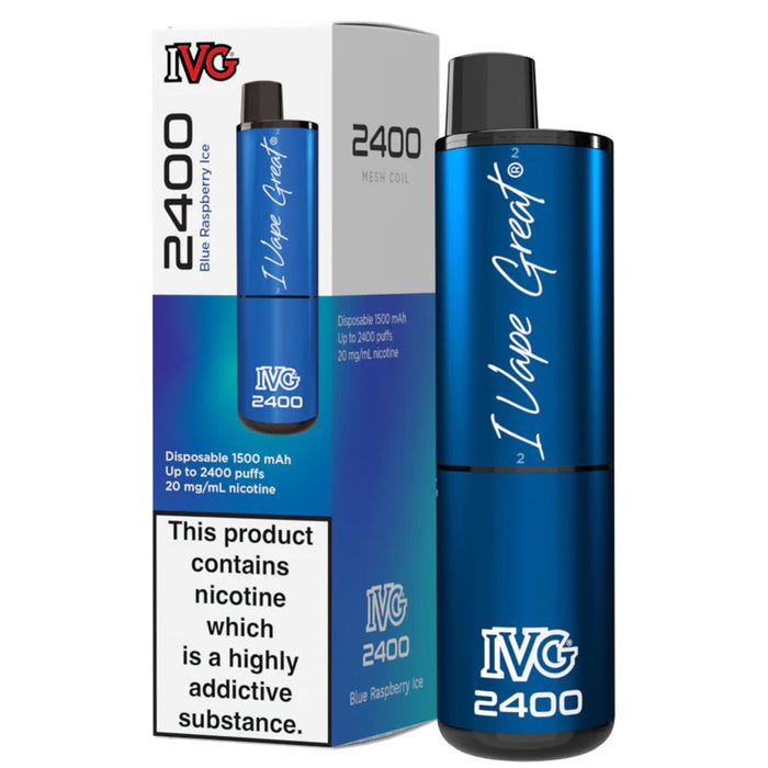 IVG 2400 Disposable Vape Pod Device  I VG Blue Raspberry Ice  