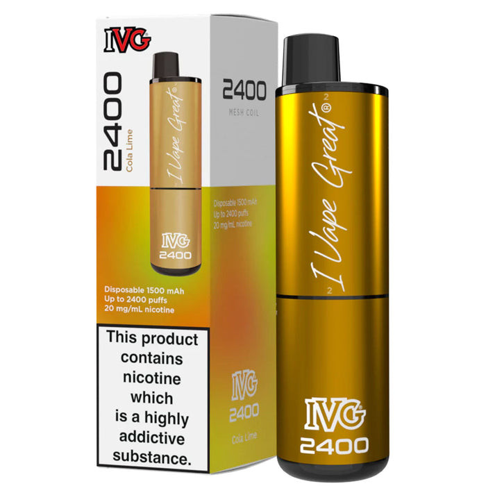 IVG 2400 Disposable Vape Pod Device  I VG Cola Lime  