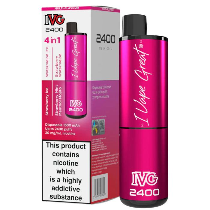 IVG 2400 Disposable Vape Pod Device  I VG Multi Flavour - Pink Edition  