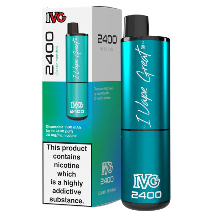 IVG 2400 Disposable Vape Pod Device  I VG Classic Menthol  