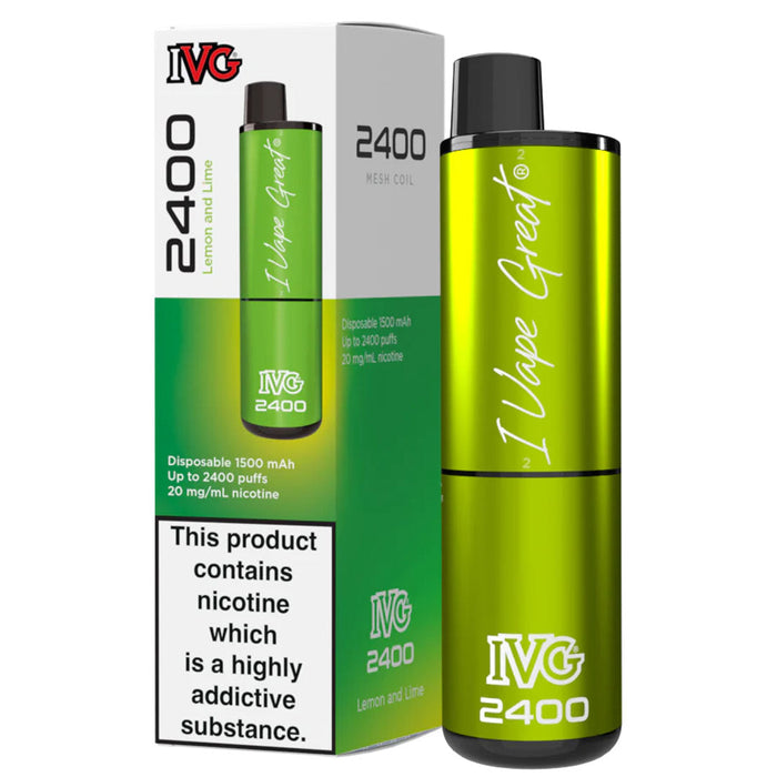 IVG 2400 Disposable Vape Pod Device  I VG Lemon and Lime  