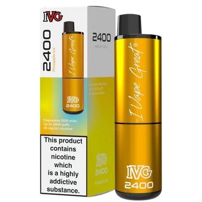 IVG 2400 Disposable Vape Pod Device  I VG Pineapple Ice  