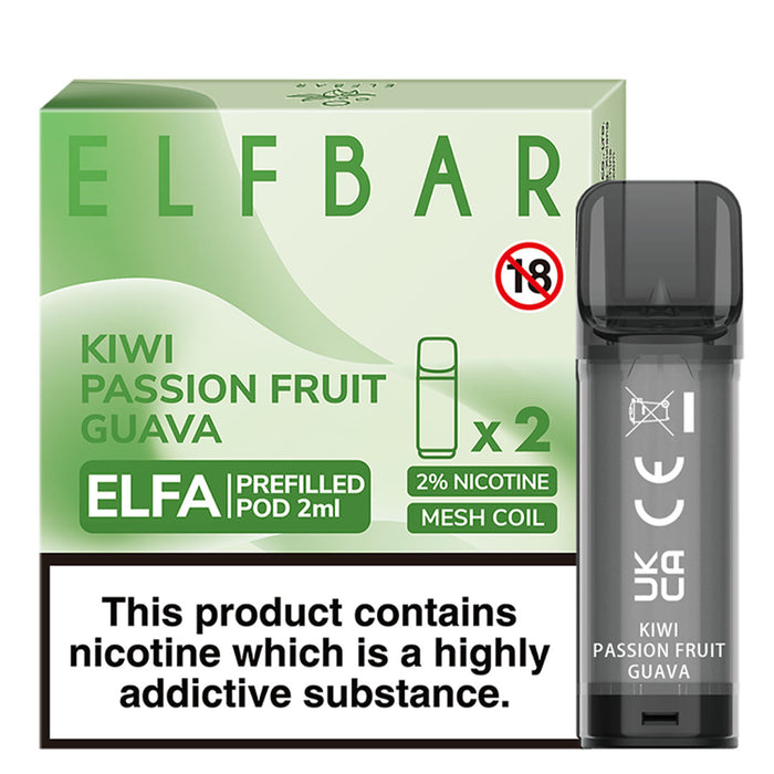 Kiwi Passion Fruit Guava Elfbar ELFA Prefilled Pods 2ml  Elf Bar   